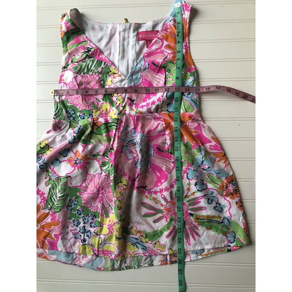 Lilly Pulitzer For Target Bright Floral Nosey Posey Swing/Baby Doll Top M - Picture 9 of 9